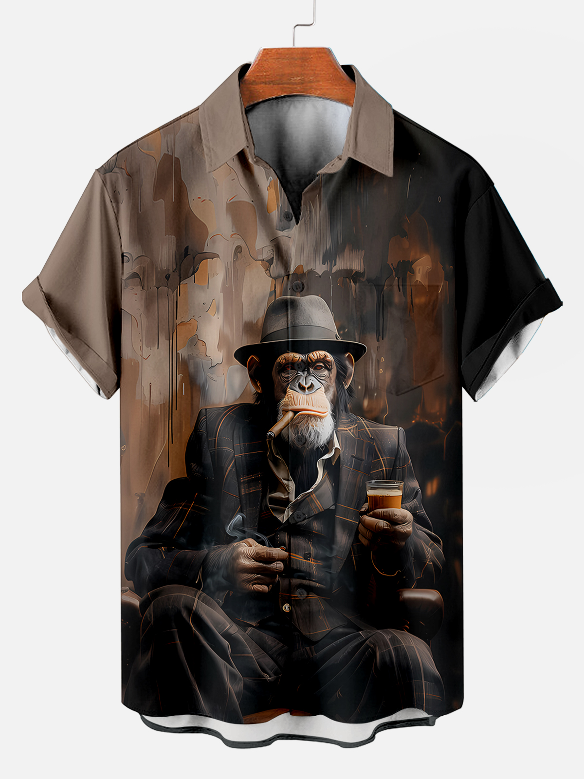 vintage animal print short sleeve shirt