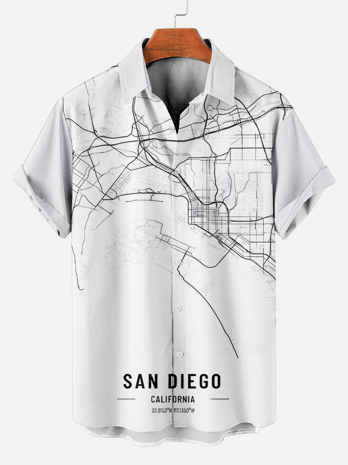 Men's Map Graphic Short Sleeve Shirt