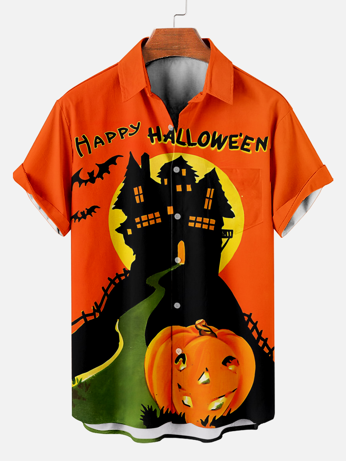 Halloween graphic short sleeve shirt