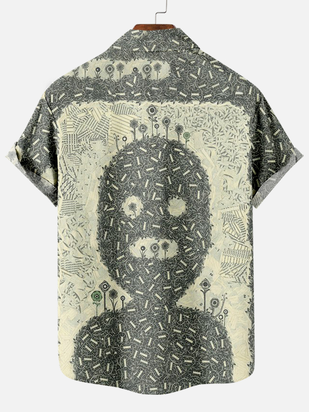 Men's Dollar Pattern Art Short Sleeve Shirt