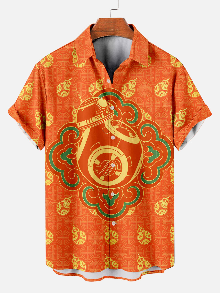 [Copy]Men's Vintage Witch Oil Painting Art Halloween Short Sleeve Shirt