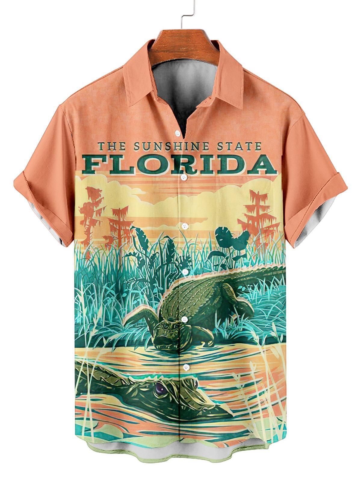 Reggae music skull pattern vacation casual short sleeved shirt