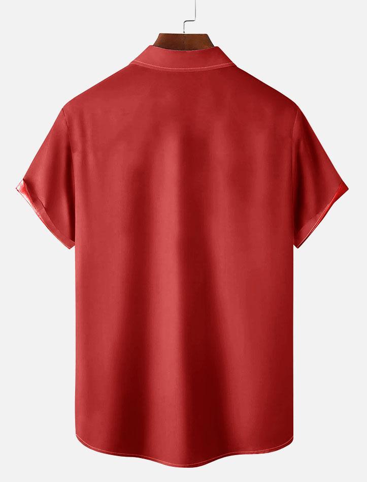 Men's Christmas Cartoon Graphic Short Sleeve Shirt