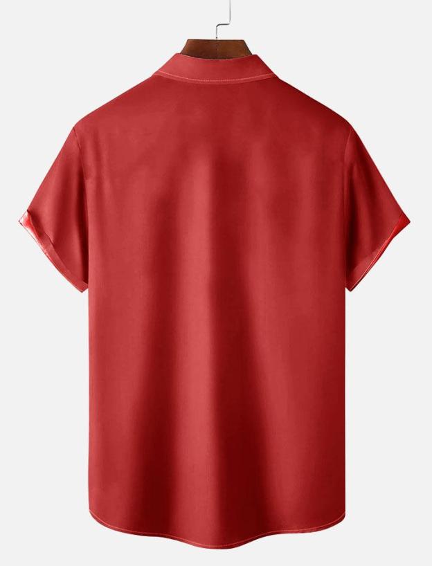 Men's Christmas Cartoon Graphic Short Sleeve Shirt