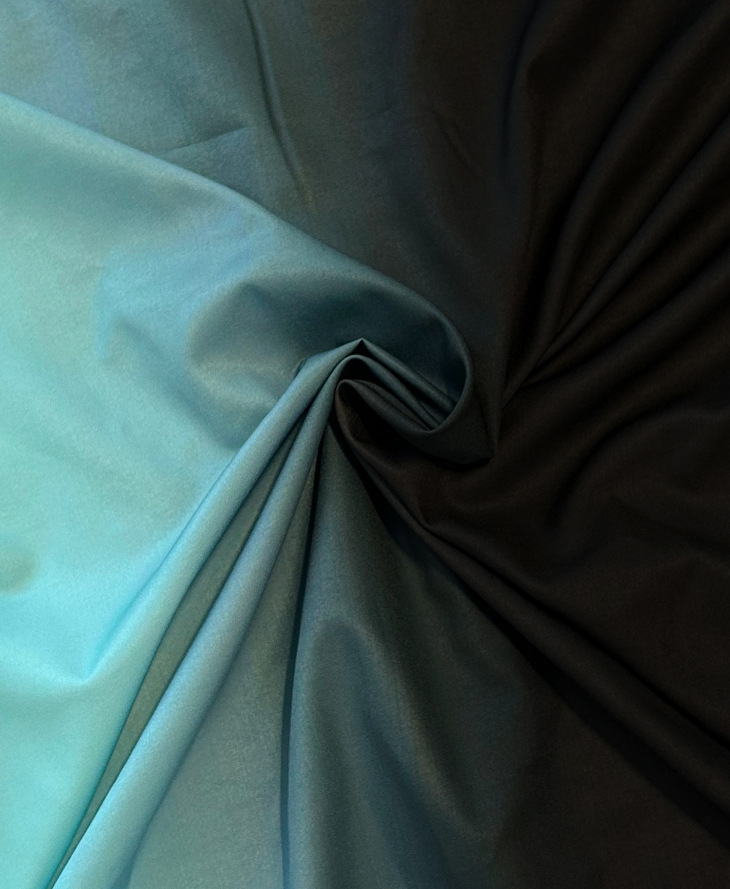 Men's Hawaiian Shirt, Short Sleeve Button Down, Palm Tree Print, Black and Turquoise Gradient