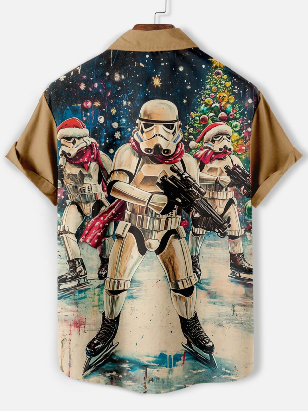 Men's Classic Movie Christmas Graphic Short Sleeve Shirt