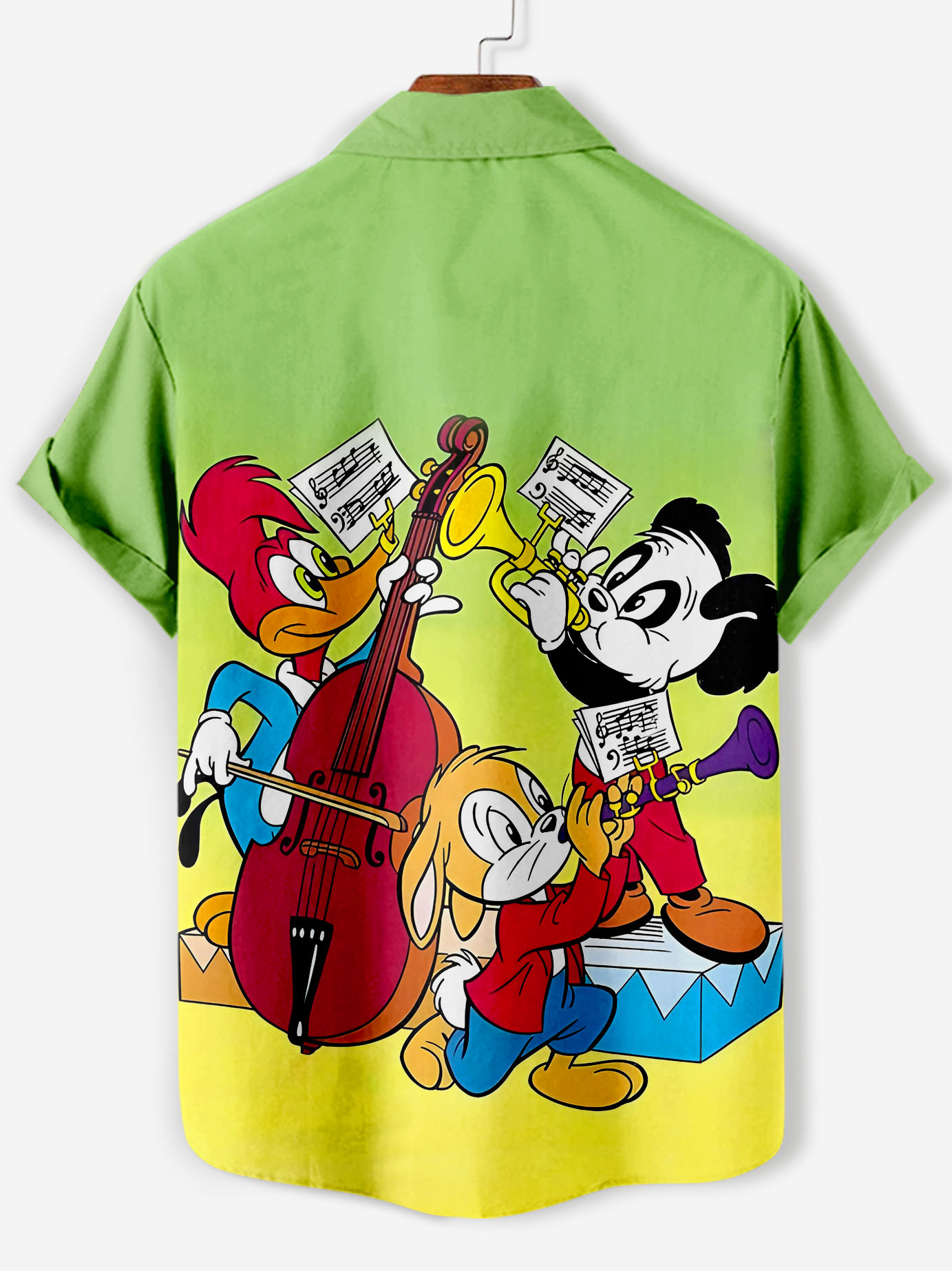 Men's Casual Retro Cartoon Anime Woodpecker Woody Graphic Short Sleeve Shirt