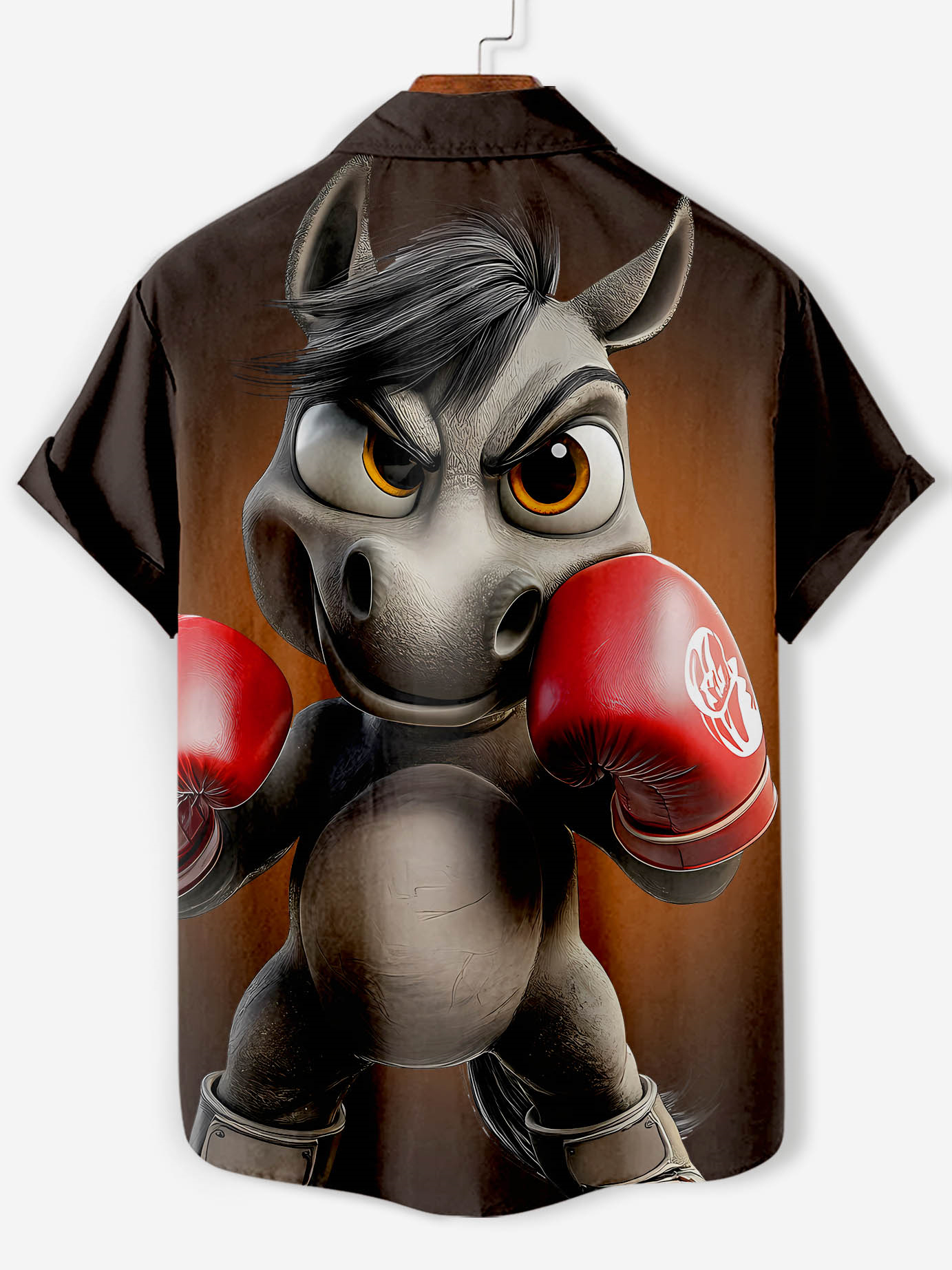Men's Funny Animal Kung Fu Horse Graphic Short Sleeve Shirt