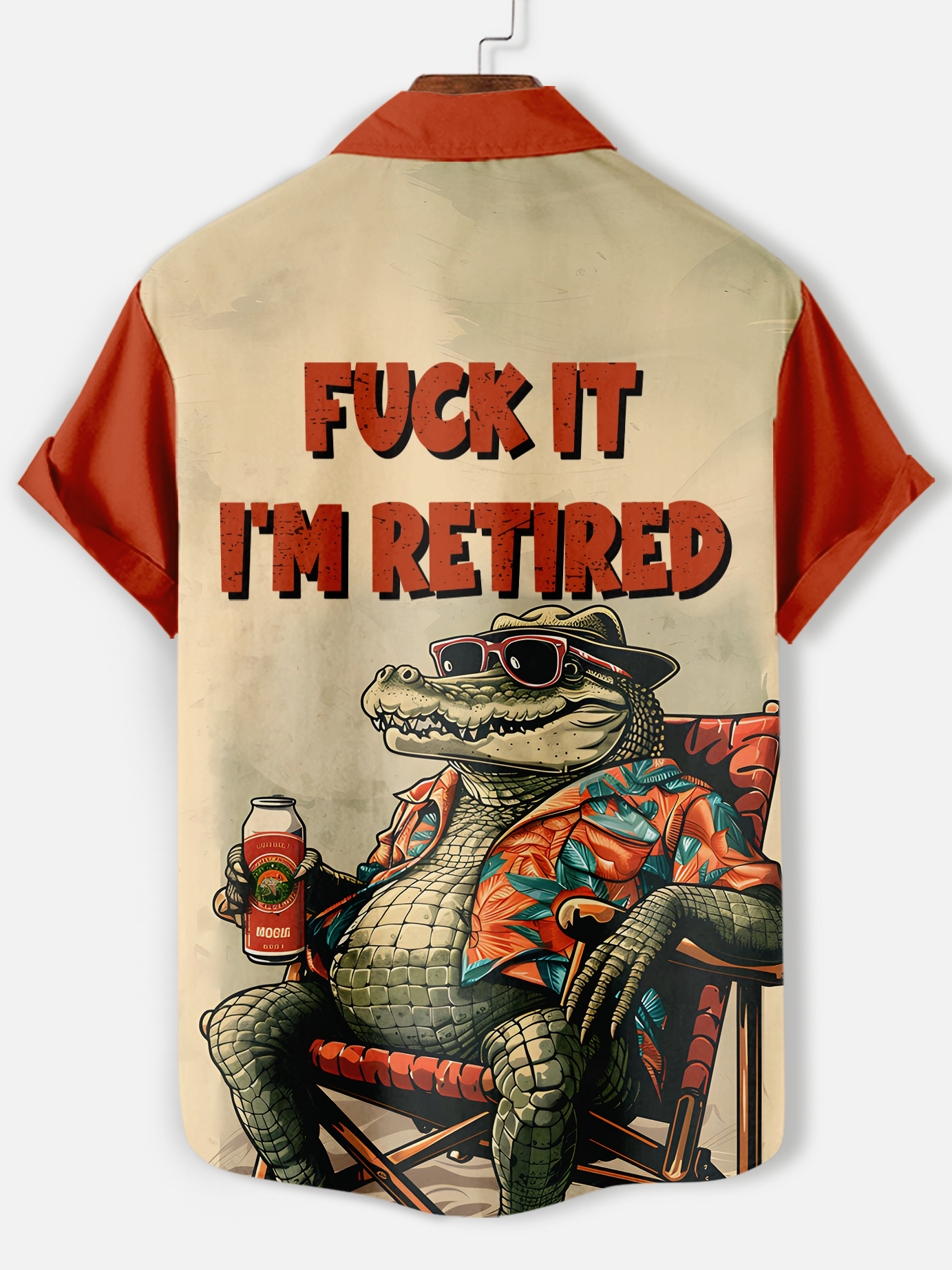 Men's funny cartoon animal slogan graphic short sleeve shirt