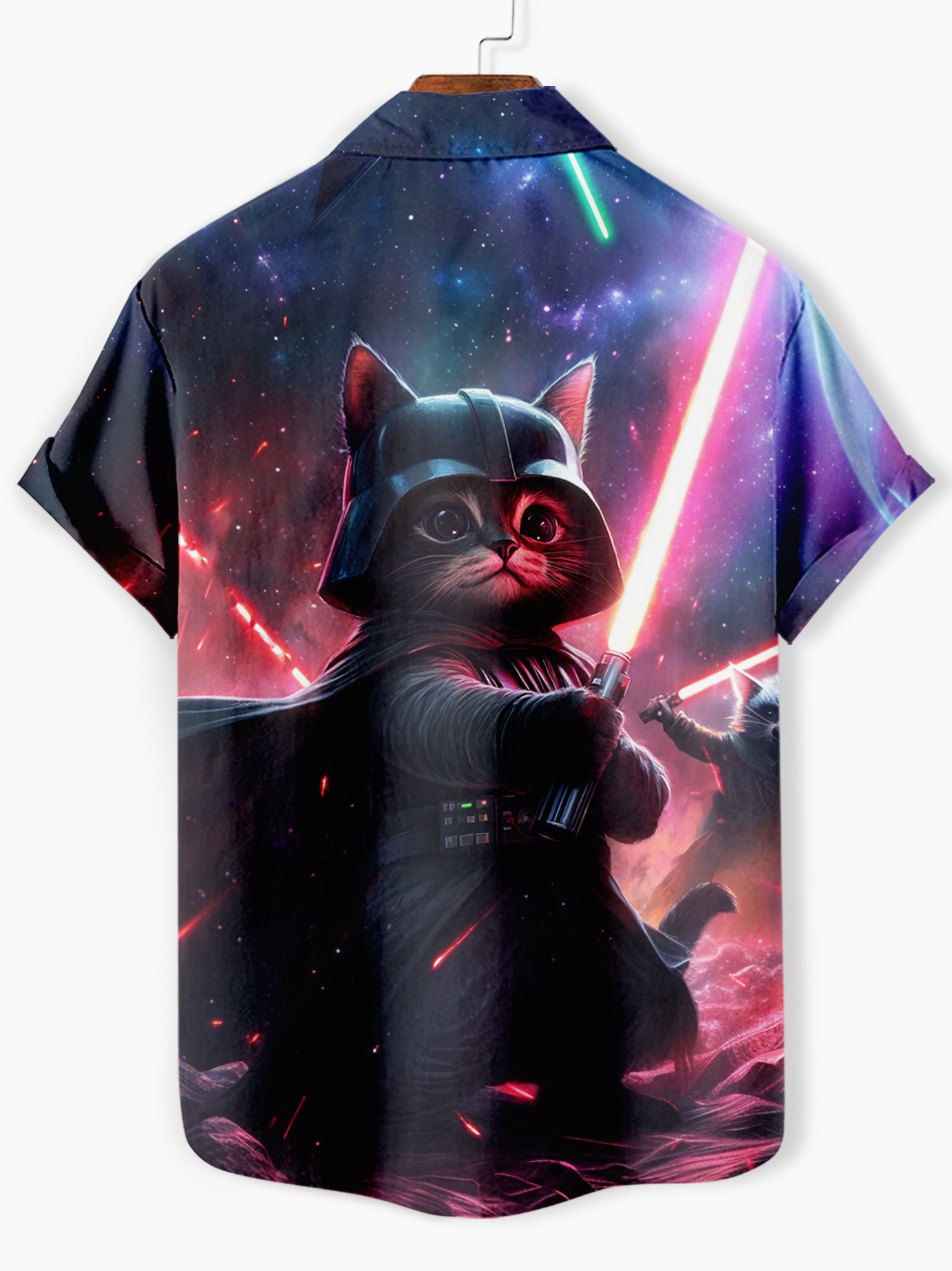 Men's Classic Movie Star Wars Animals Funny Graphic Short Sleeve Shirt