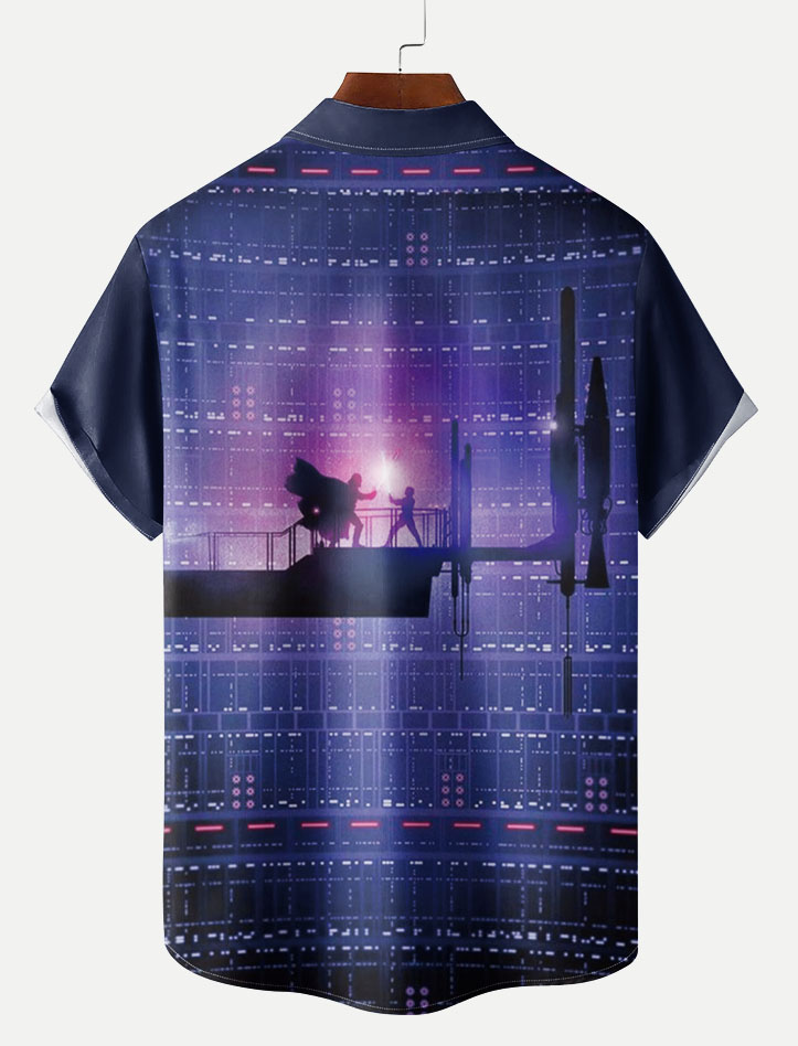  Classic Movie pattern short sleeved shirt