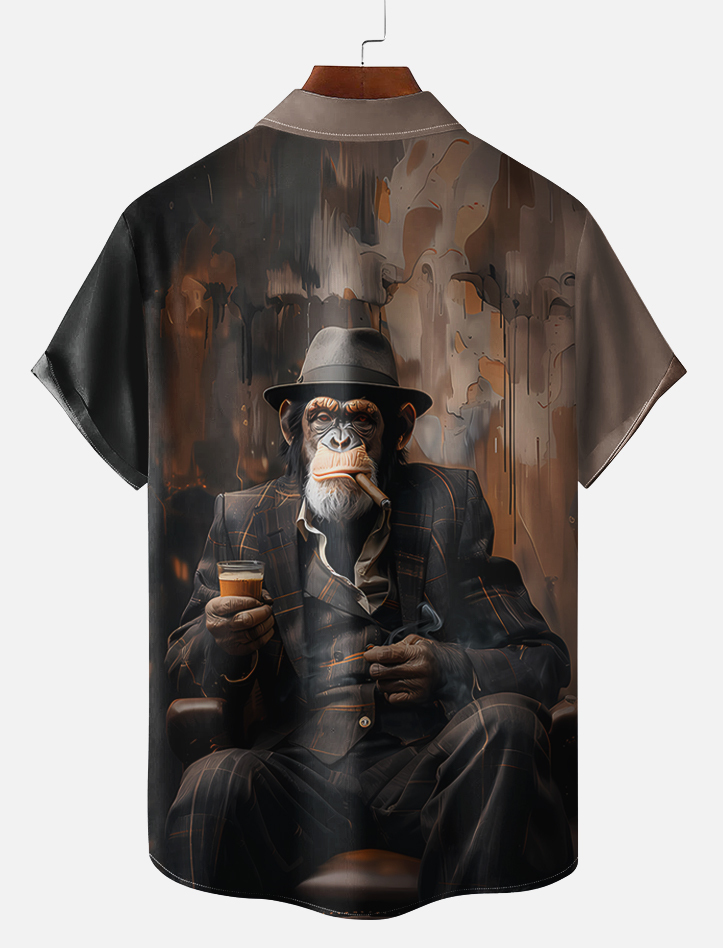 vintage animal print short sleeve shirt