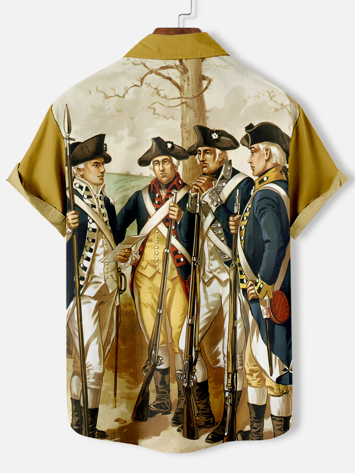 Men's American Revolutionary War Illustration short sleeve shirt