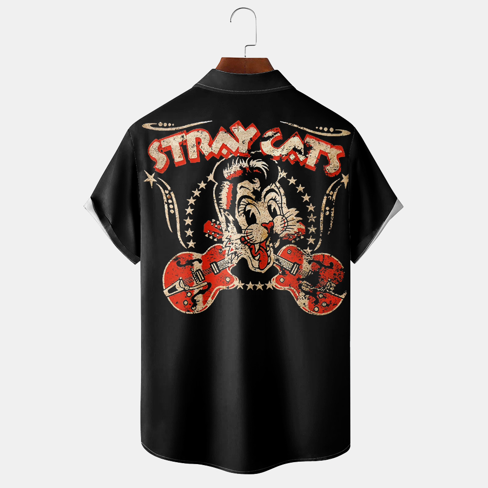 Cartoon pattern music short sleeved shirt