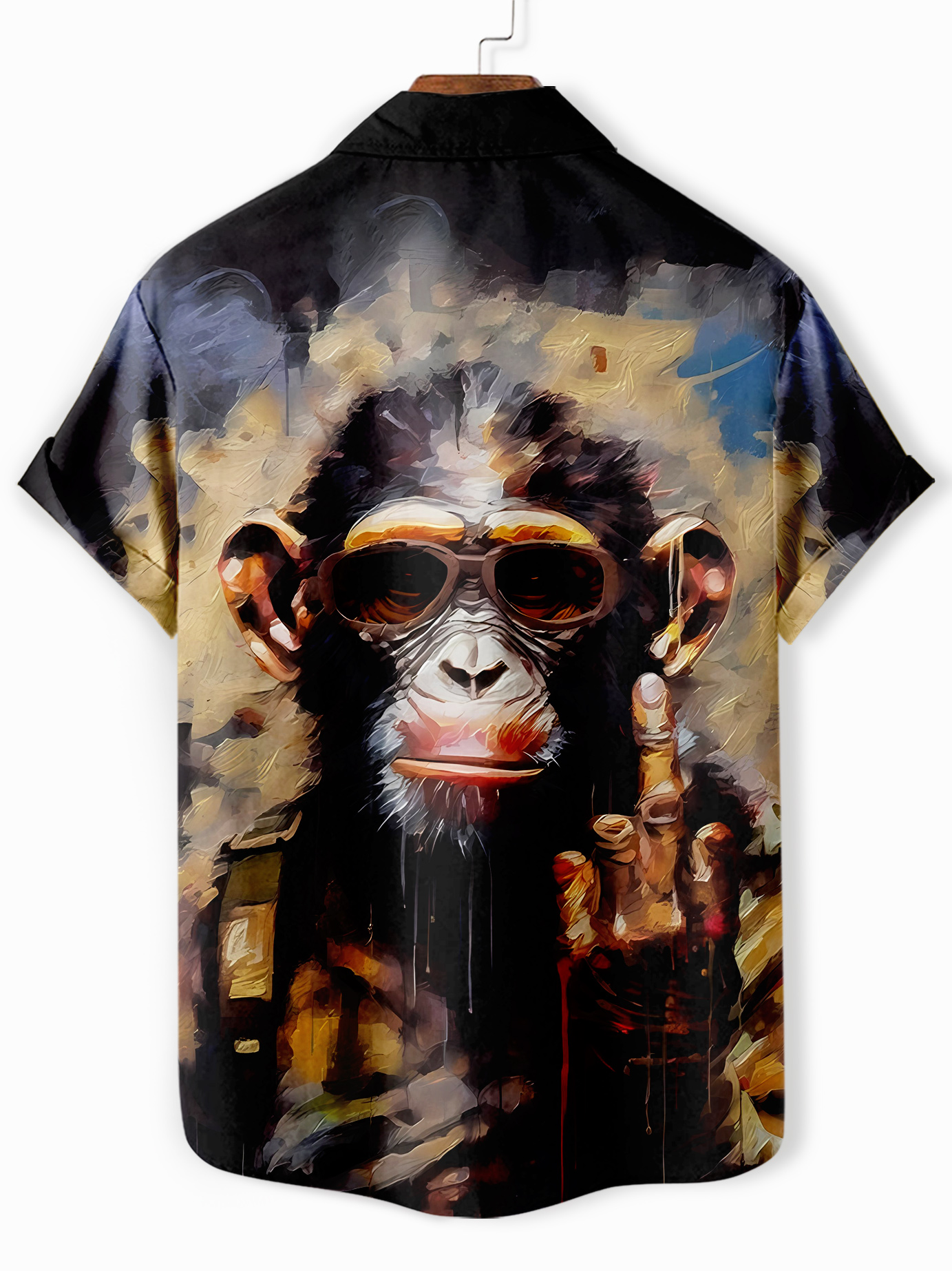 Men's Retro Fun Animal Orangutan Graphic Short Sleeve Shirt
