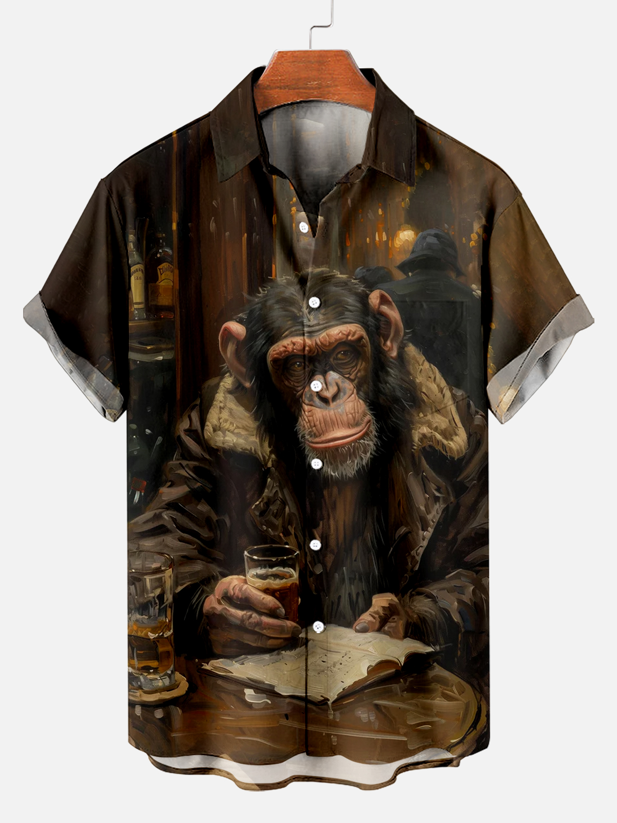 Vintage Gorilla Tavern Print Short Sleeve Shirt