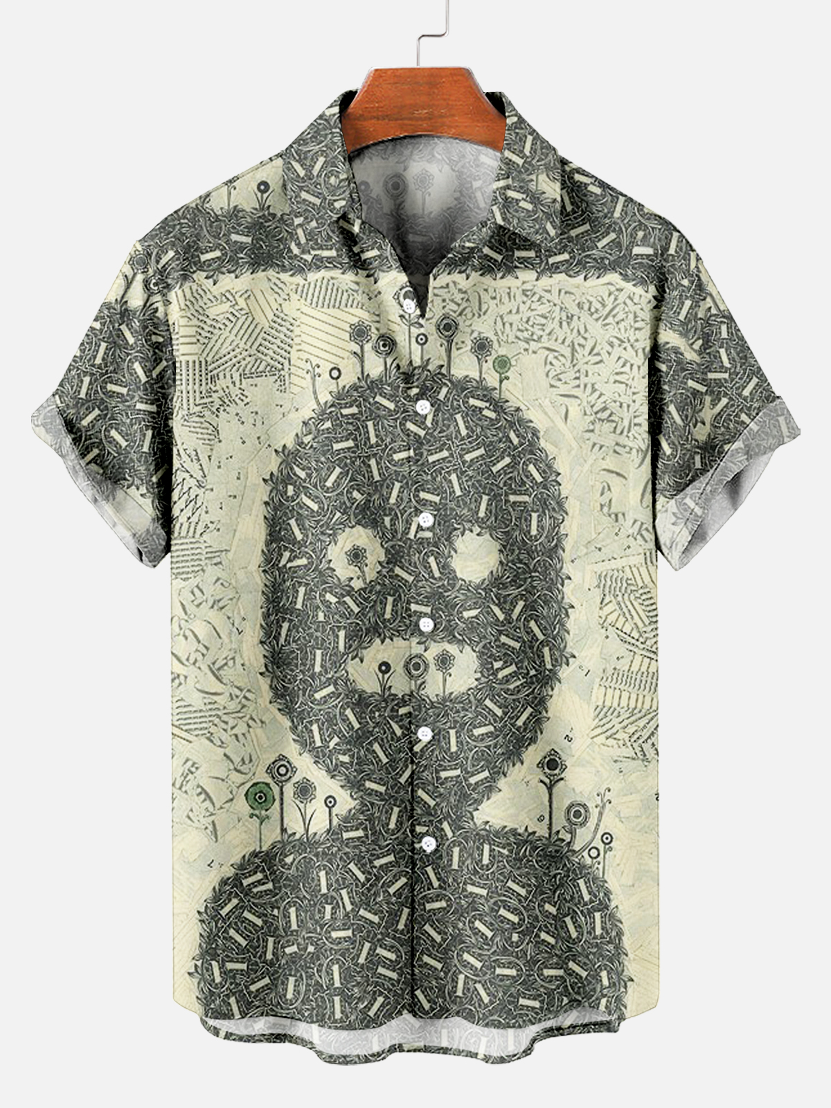Men's Dollar Pattern Art Short Sleeve Shirt