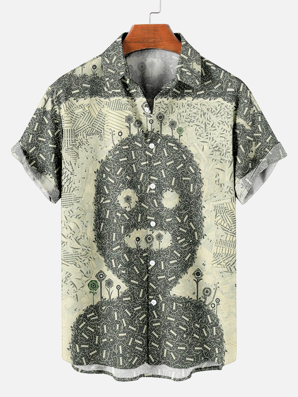 Men's Dollar Pattern Art Short Sleeve Shirt