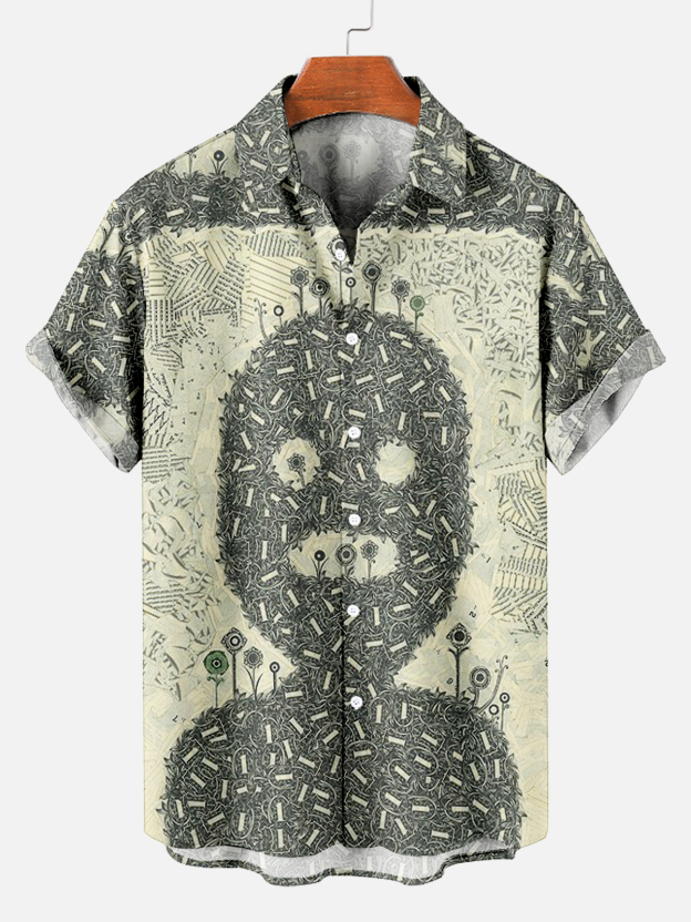 Men's Dollar Pattern Art Short Sleeve Shirt