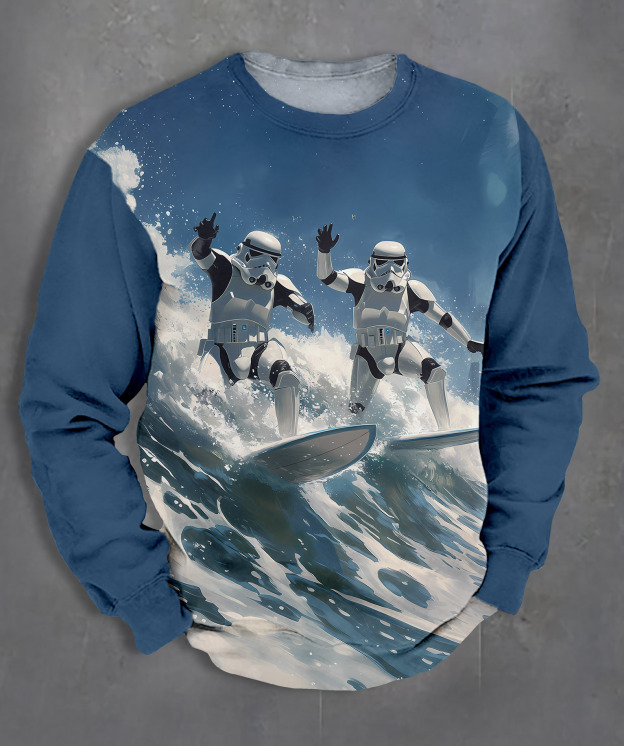 Men's Casual Classic Movie Graphic Long Sleeve Sweater