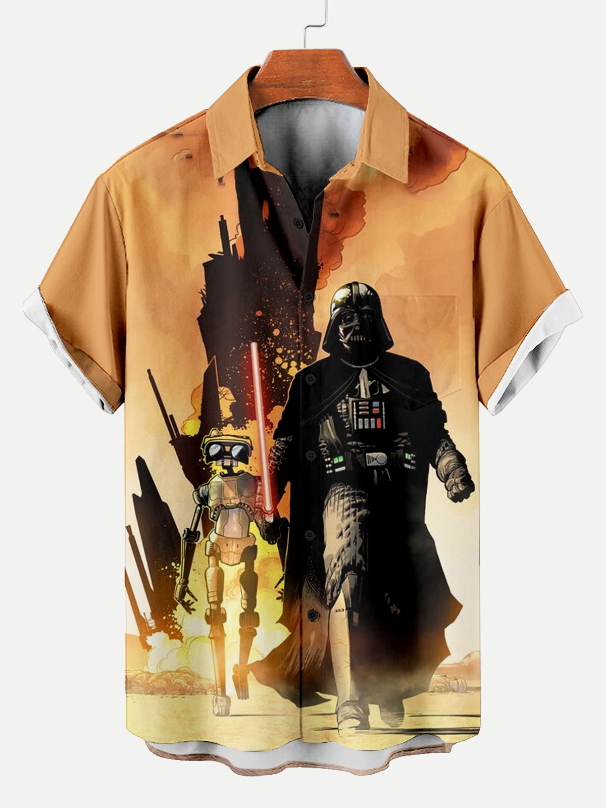  Classic Movie pattern short sleeved shirt