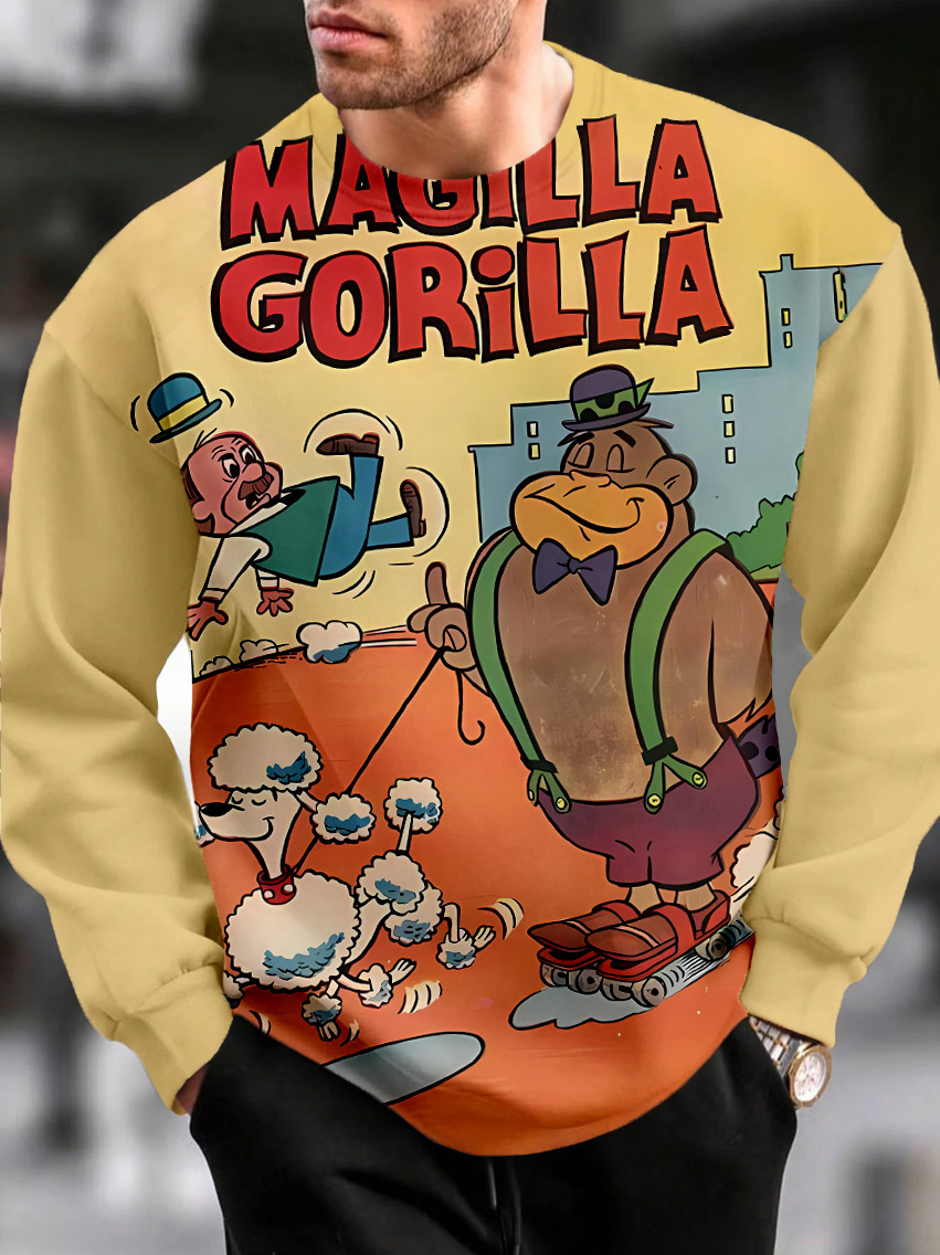 Men's Casual Classic Movie Graphic Long Sleeve Sweater