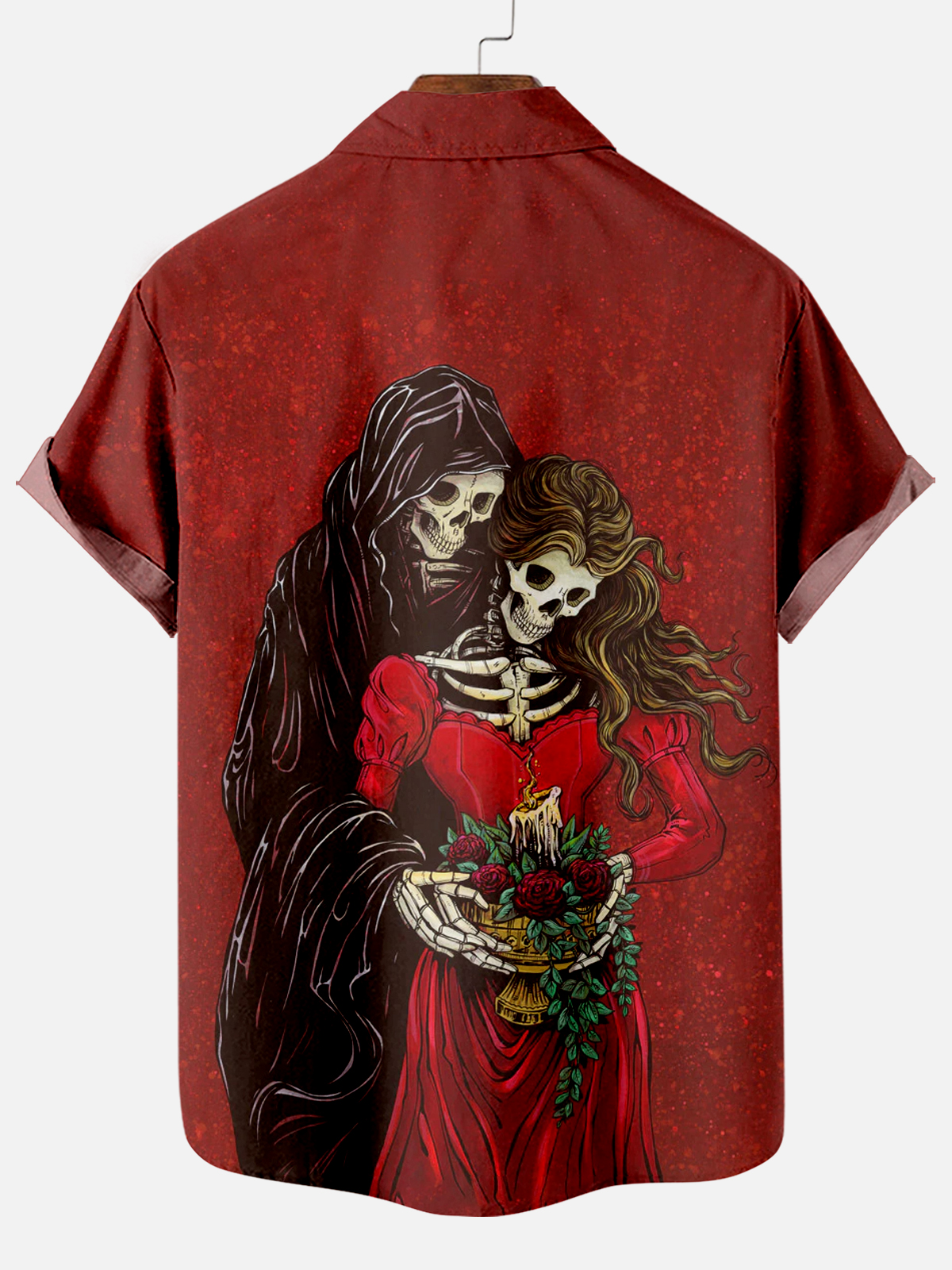 Men's Classic Day of the Dead Skull Graphic Short Sleeve Shirt