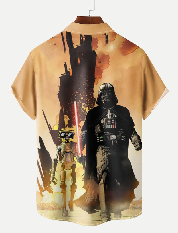  Classic Movie pattern short sleeved shirt