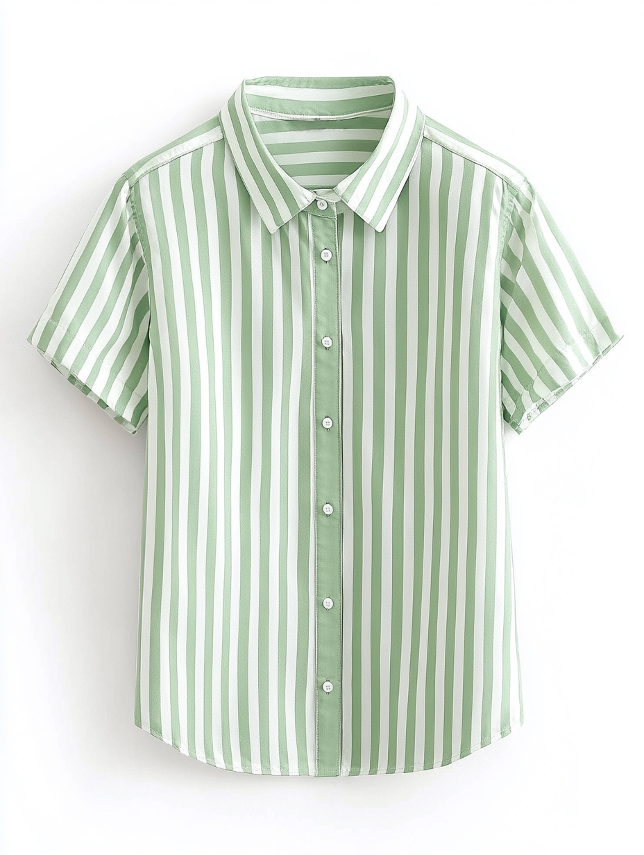 Men's business casual striped short-sleeved shirt