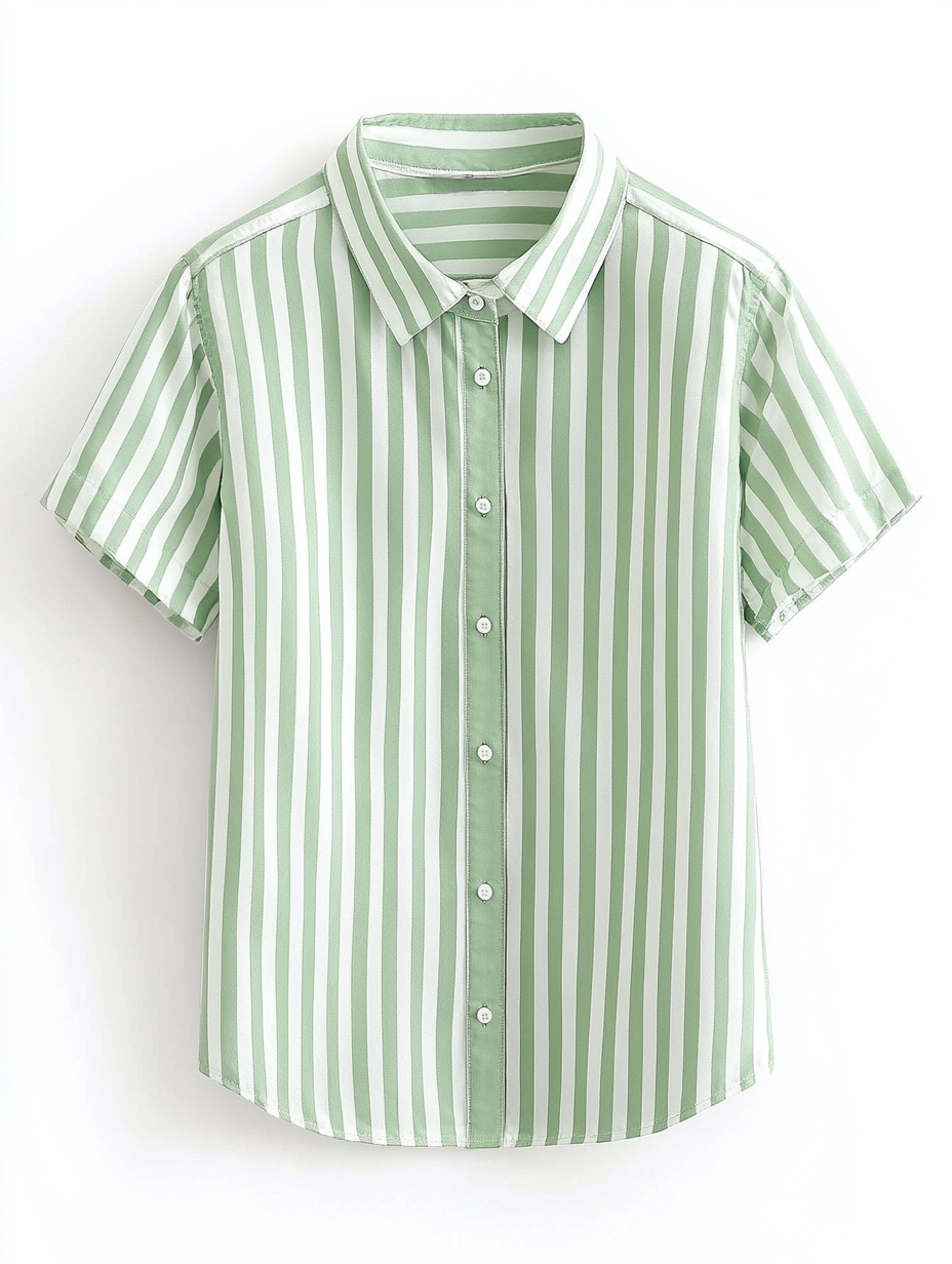 Men's business casual striped short-sleeved shirt
