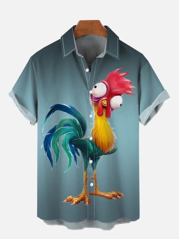 Funny Animal Print Short Sleeve Shirt