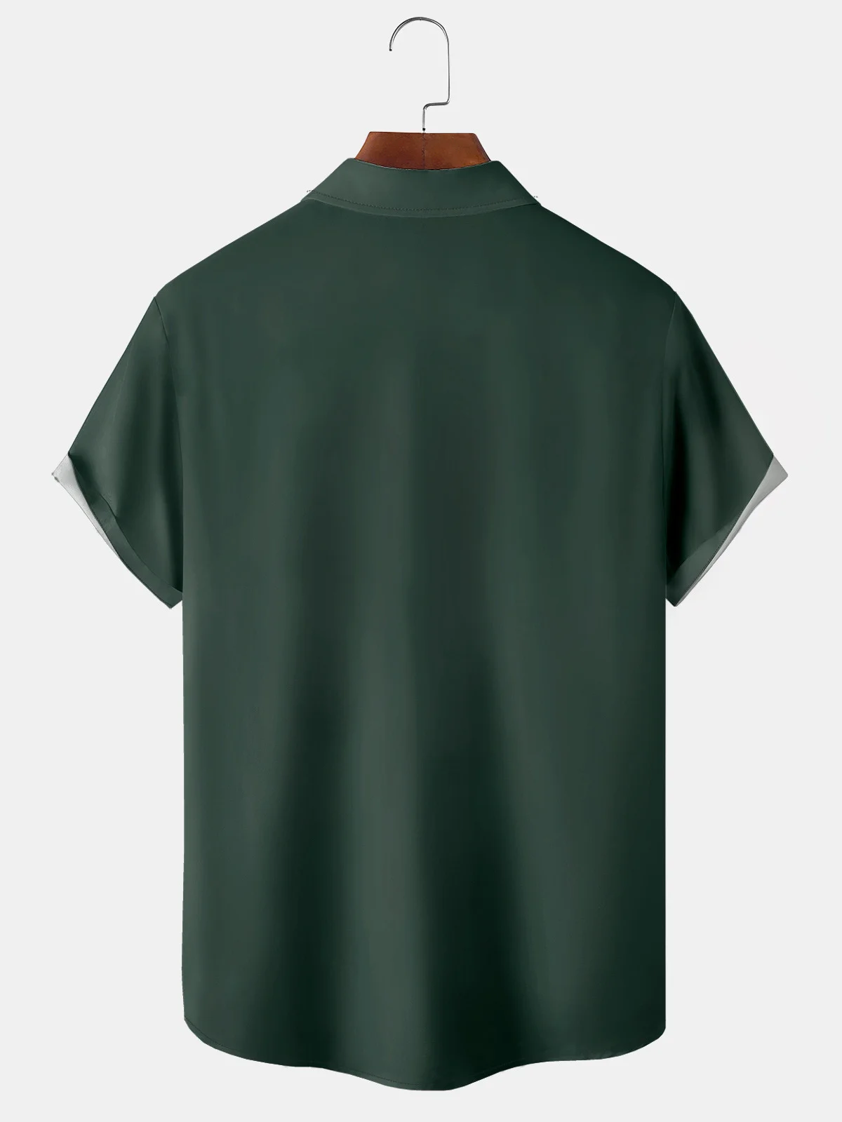Checkered Contrasting Pocket Flip Collar Bowling Shirt