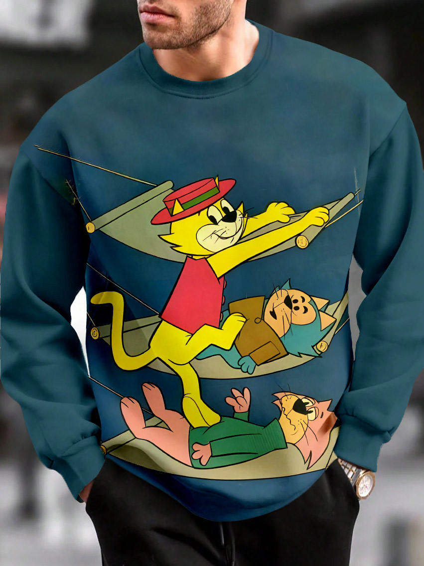 Men's Casual Classic Movie Graphic Long Sleeve Sweater