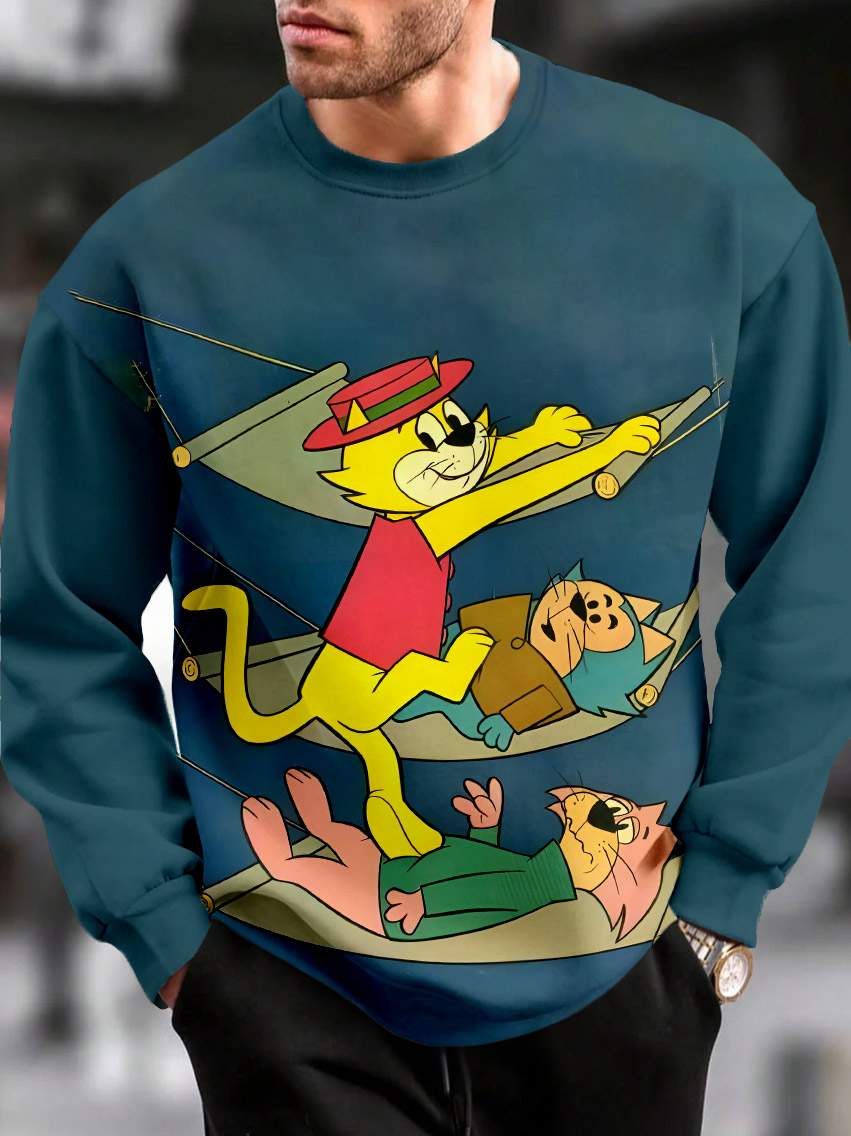 Men's Casual Classic Movie Graphic Long Sleeve Sweater