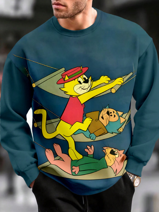 Men's Casual Classic Movie Graphic Long Sleeve Sweater