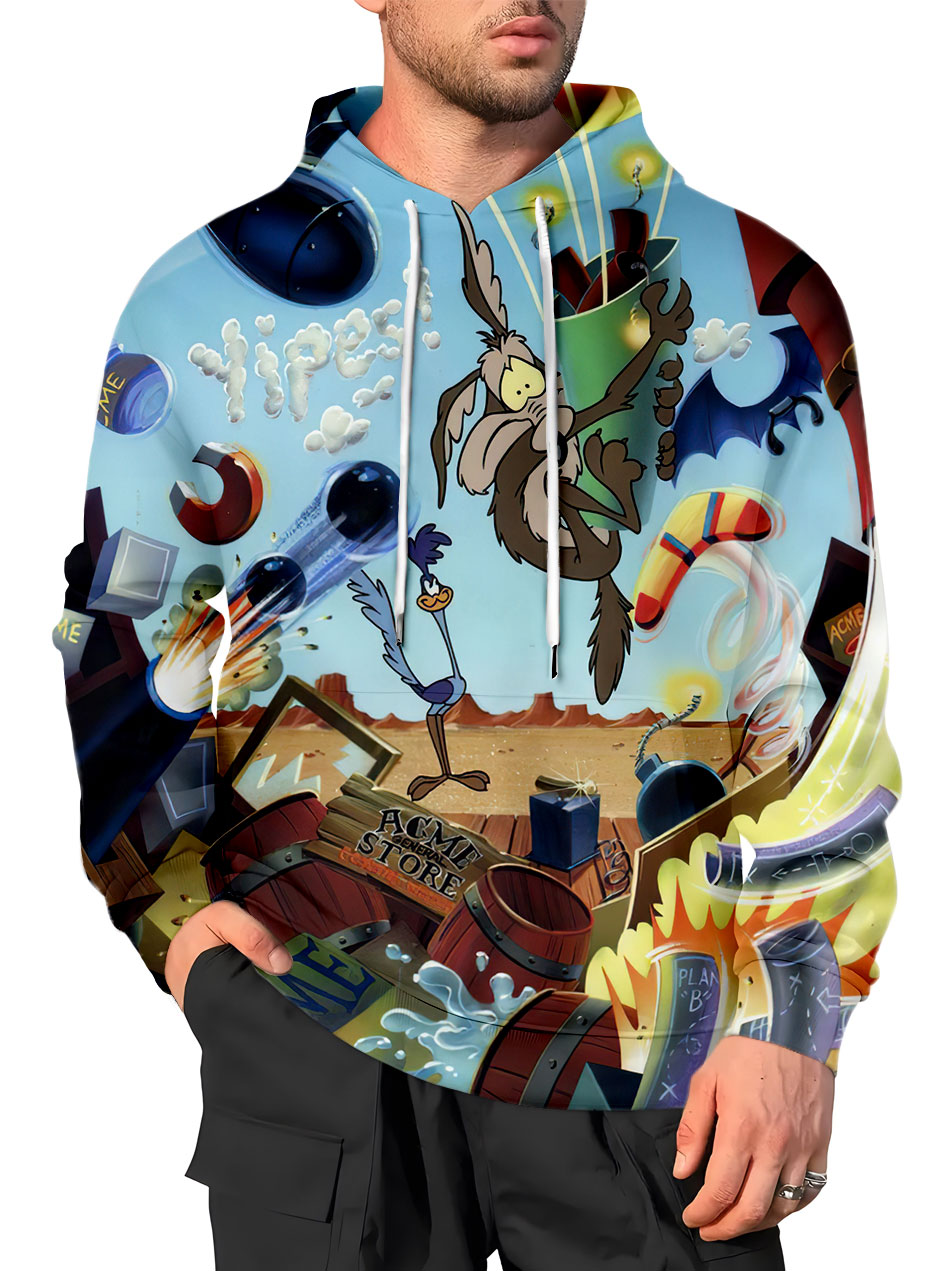 Men's Casual Art Cartoon Graphic Hoodie