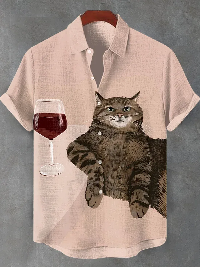 [Copy]Men's Classic Movie Godfather Animal Fun Graphic Short Sleeve Shirt