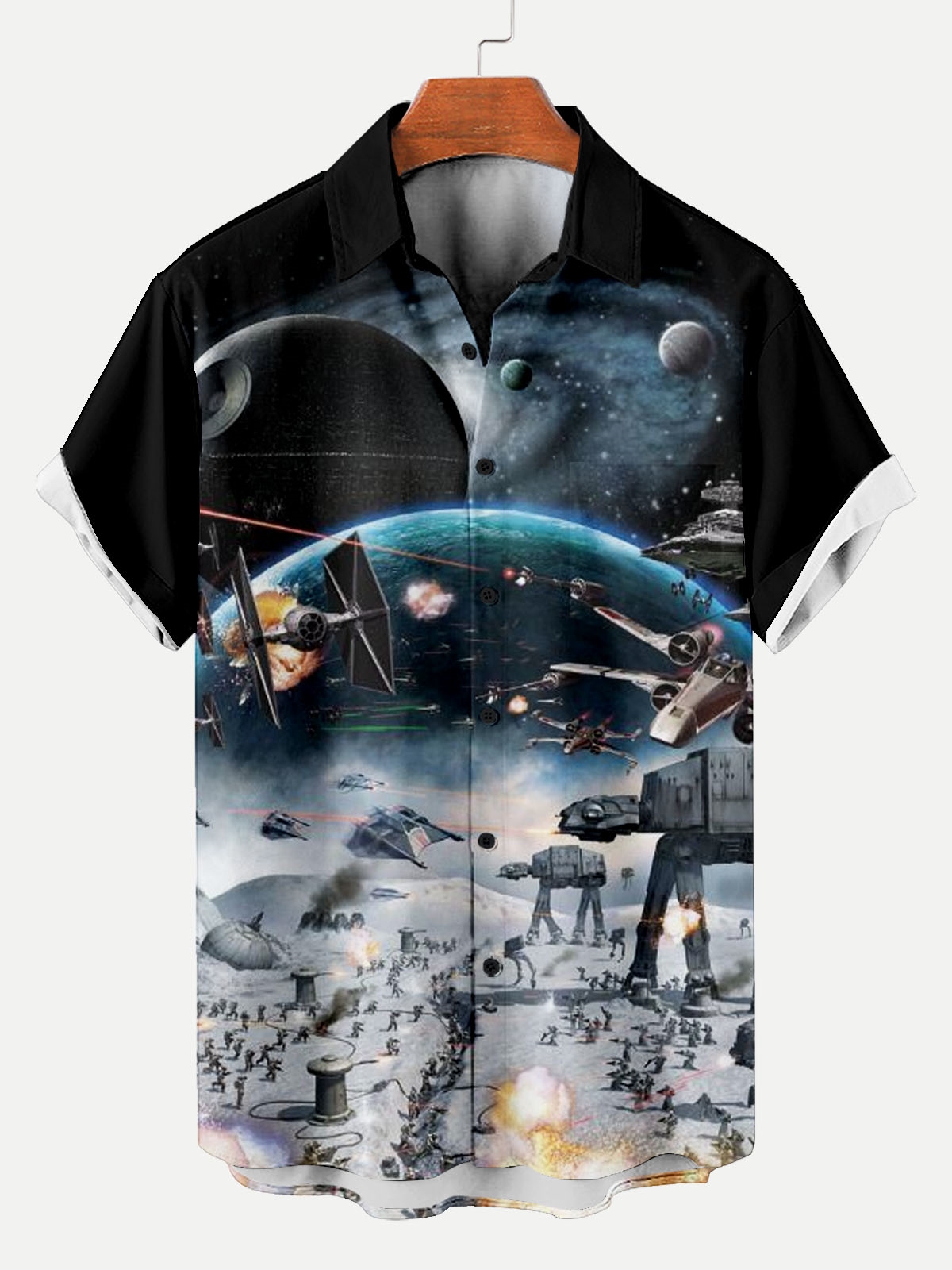  Classic Movie pattern short sleeved shirt