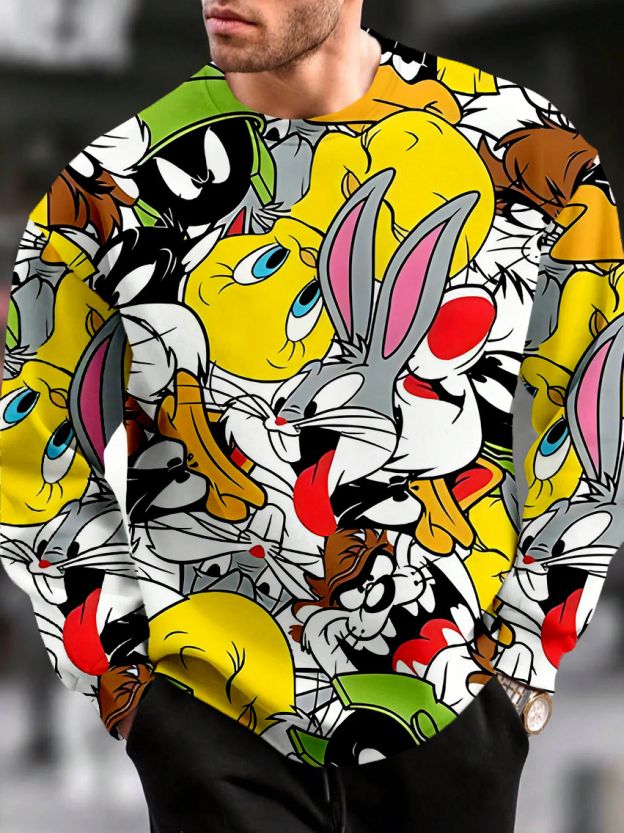 Men's Casual Classic Movie Graphic Long Sleeve Sweater