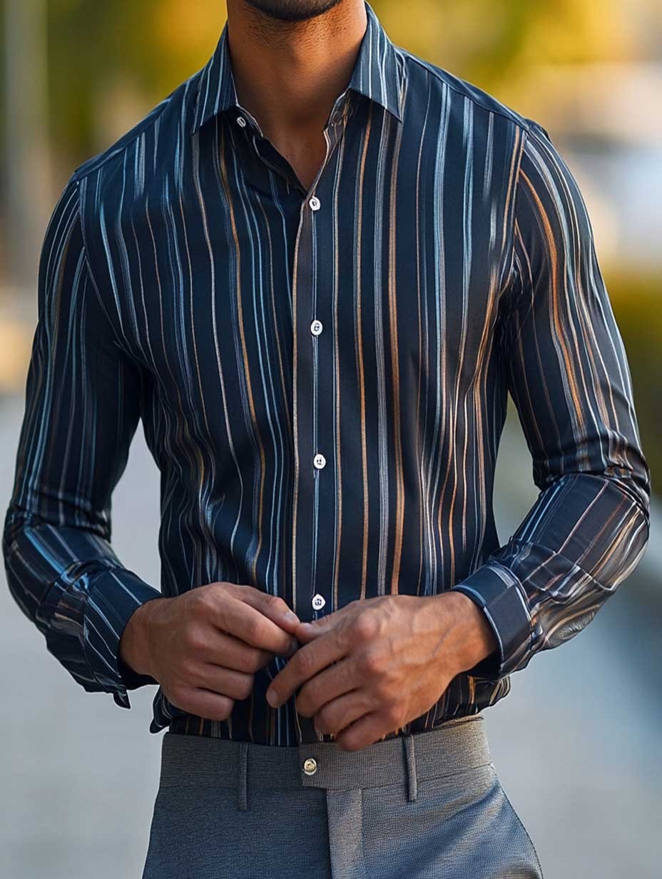 Men's Business Casual Button-Down Shirt