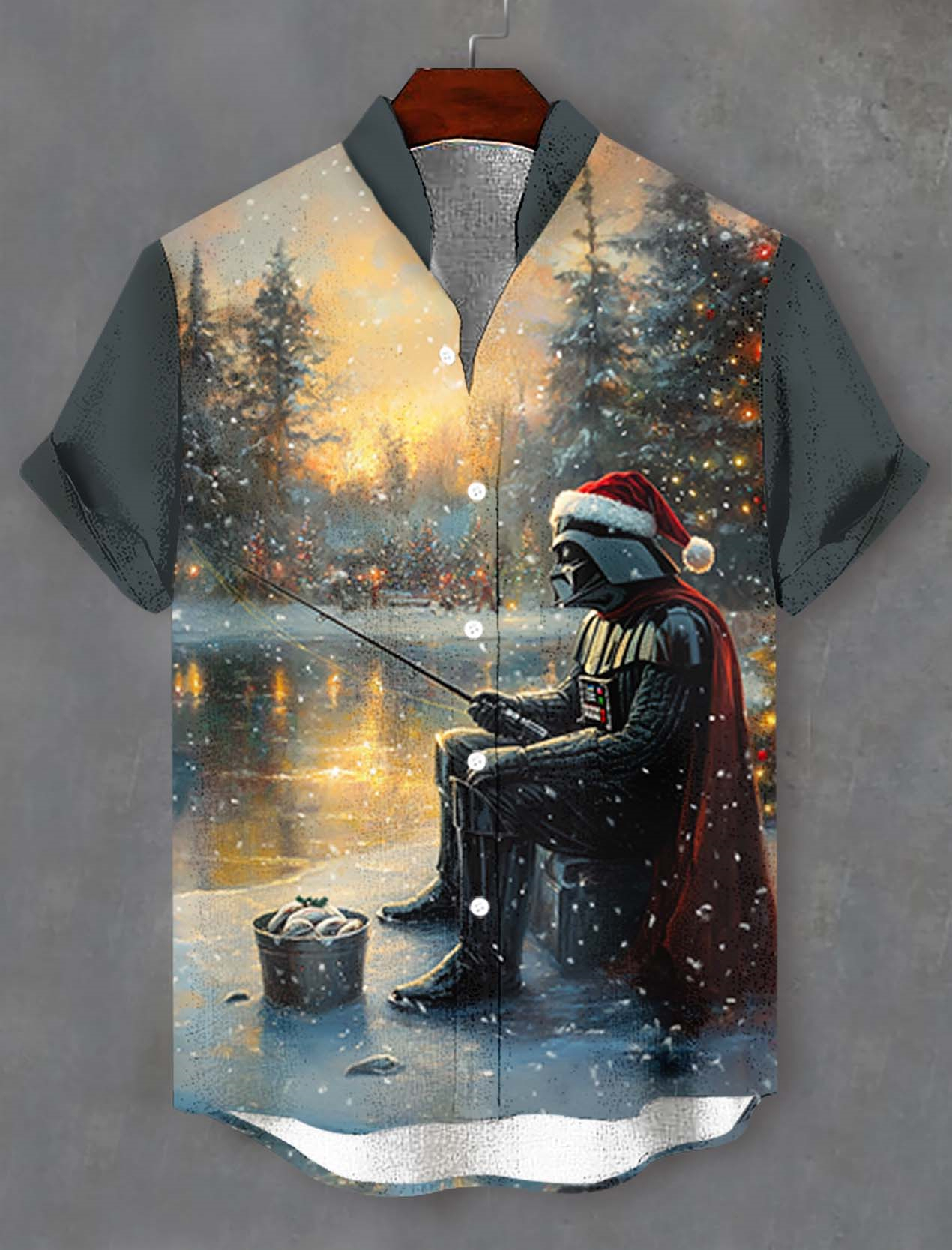 Men's Classic Movie Christmas Graphic Short Sleeve Shirt