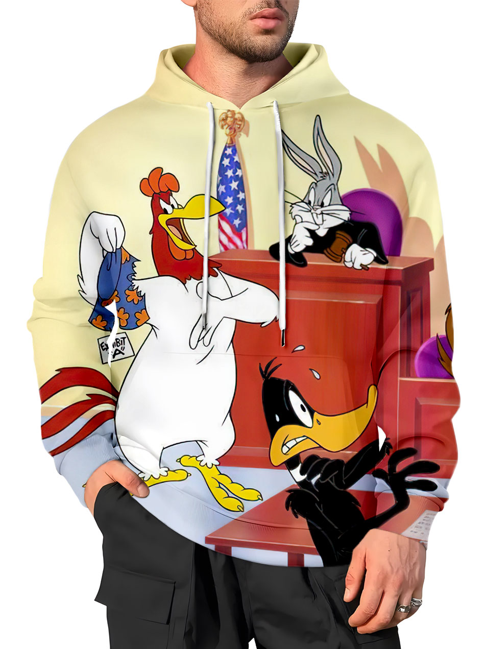 Men's Casual Art Cartoon Graphic Hoodie