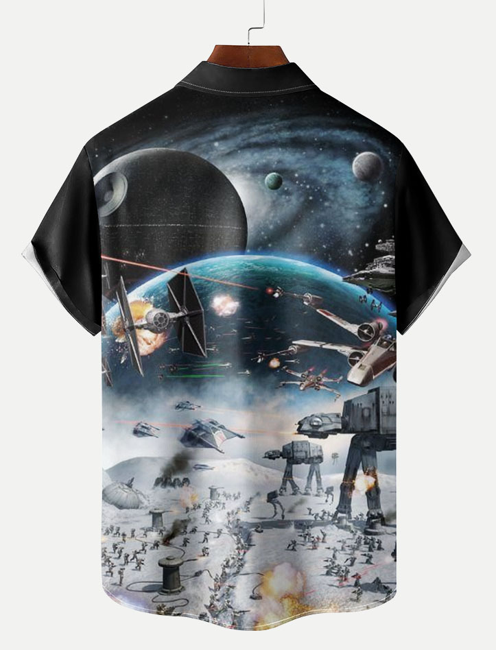  Classic Movie pattern short sleeved shirt