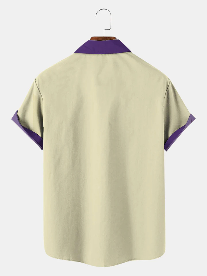 Men's Mardi Gras Elements Graphic Festive Short Sleeve Shirt