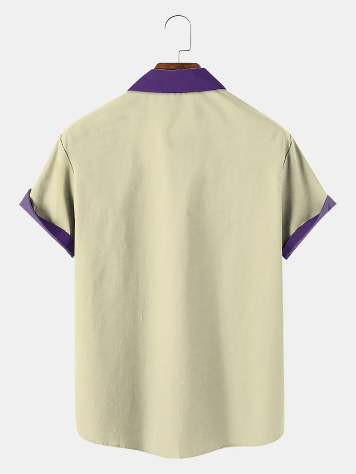 Men's Mardi Gras Elements Graphic Festive Short Sleeve Shirt