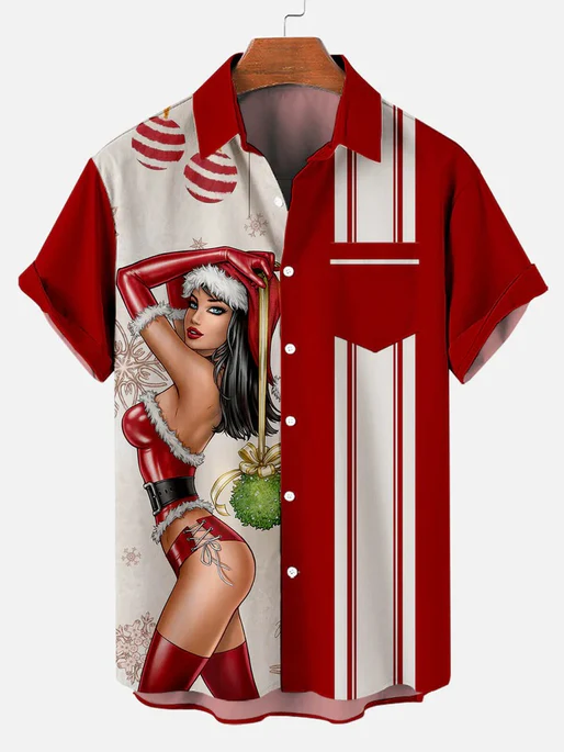 Men's Christmas Funny Graphic Short Sleeve Shirt