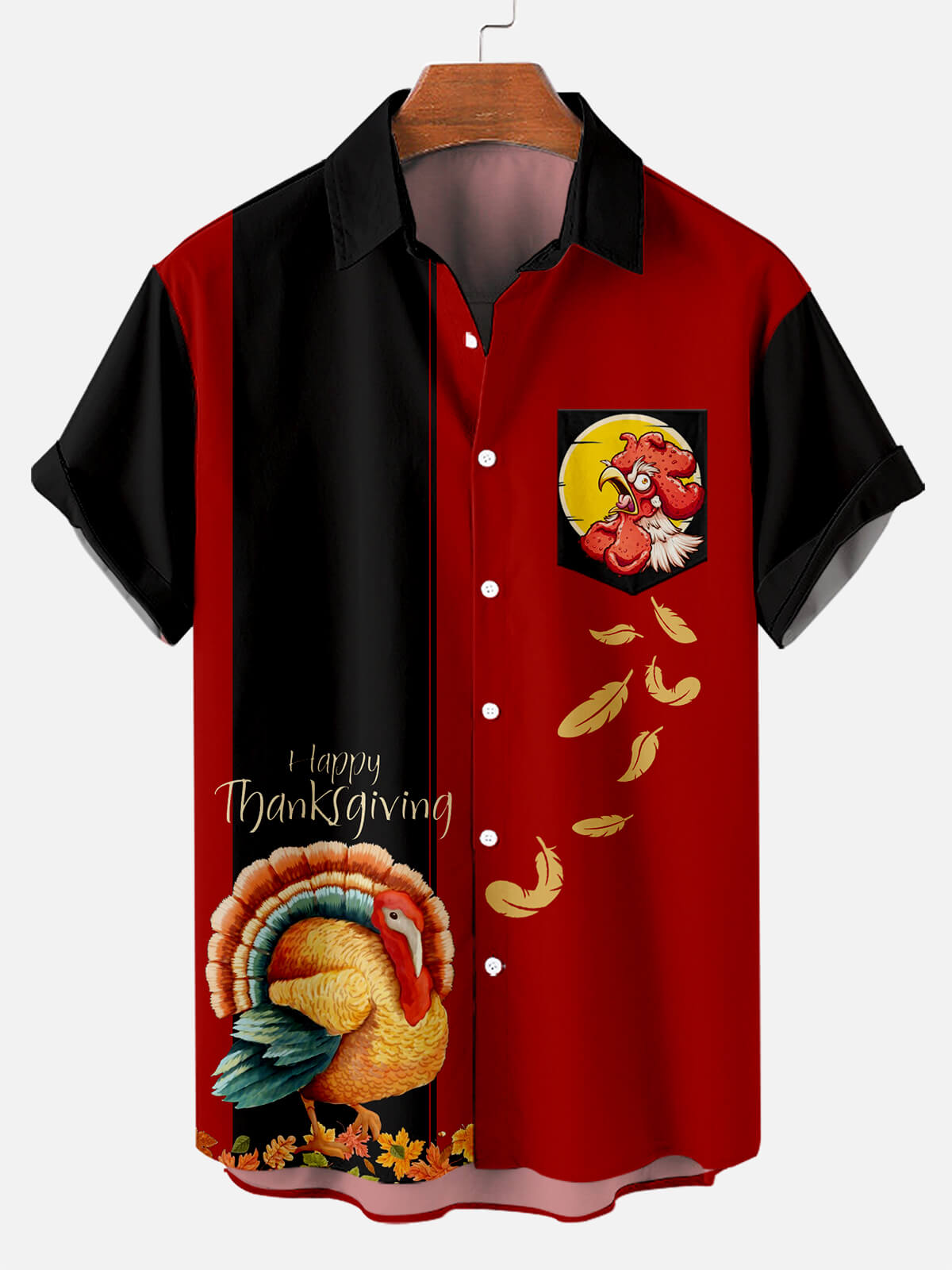 Men's Thanksgiving Day Print Short Sleeve Shirt