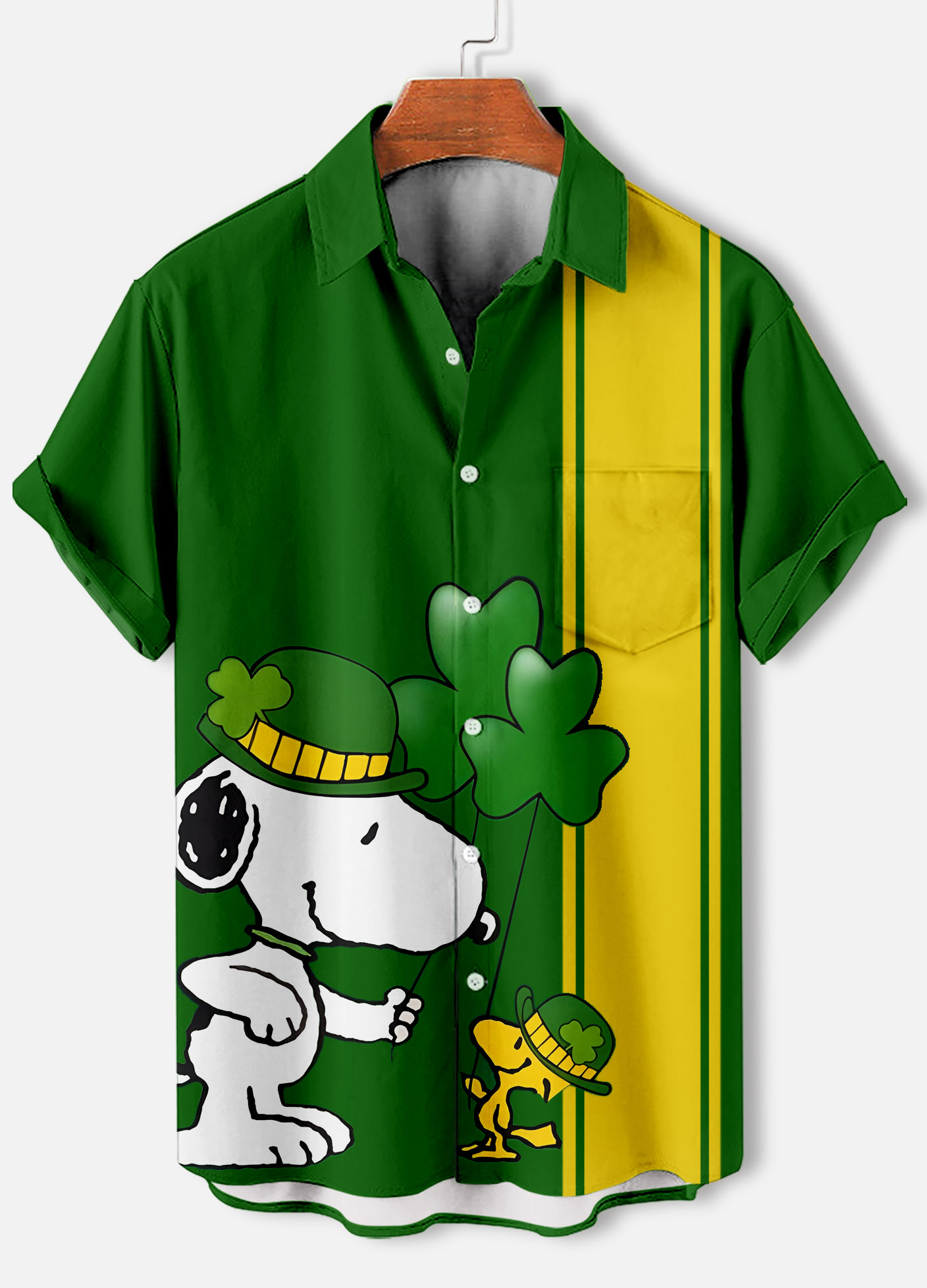 Men's Casual St. Patrick's Day Graphic Short Sleeve Shirt