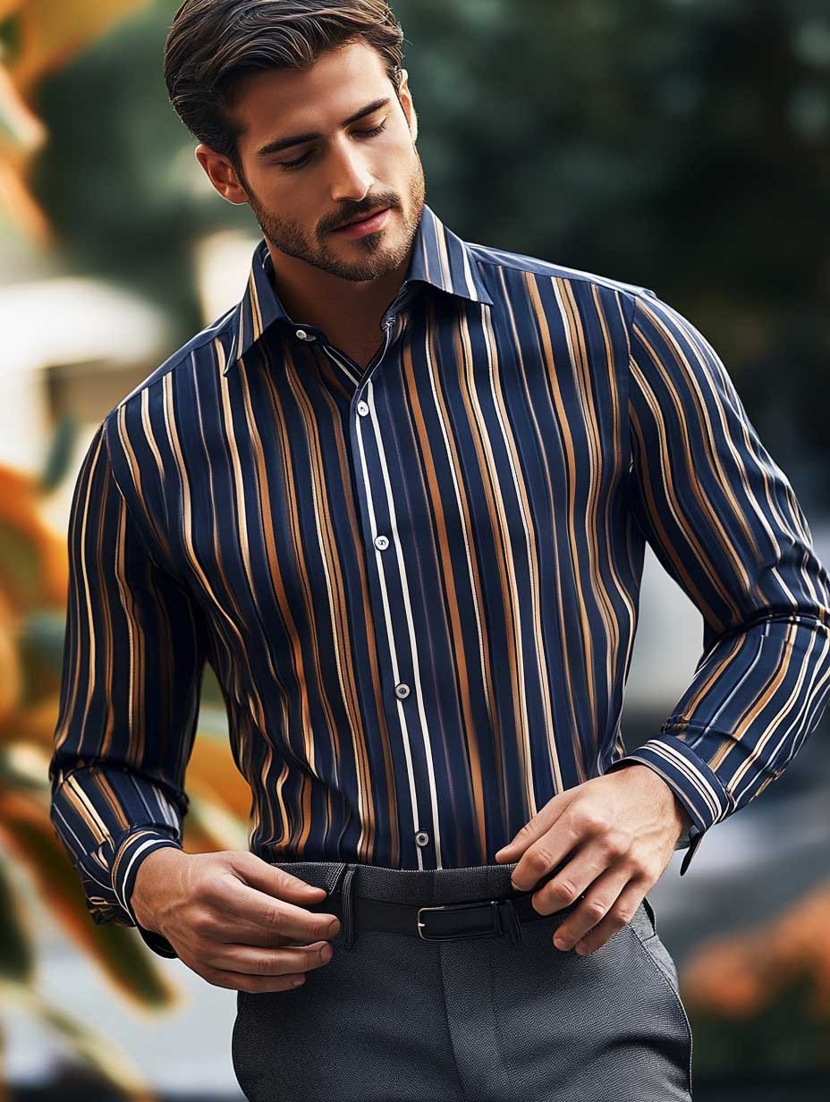 Men's Business Casual Button-Down Shirt