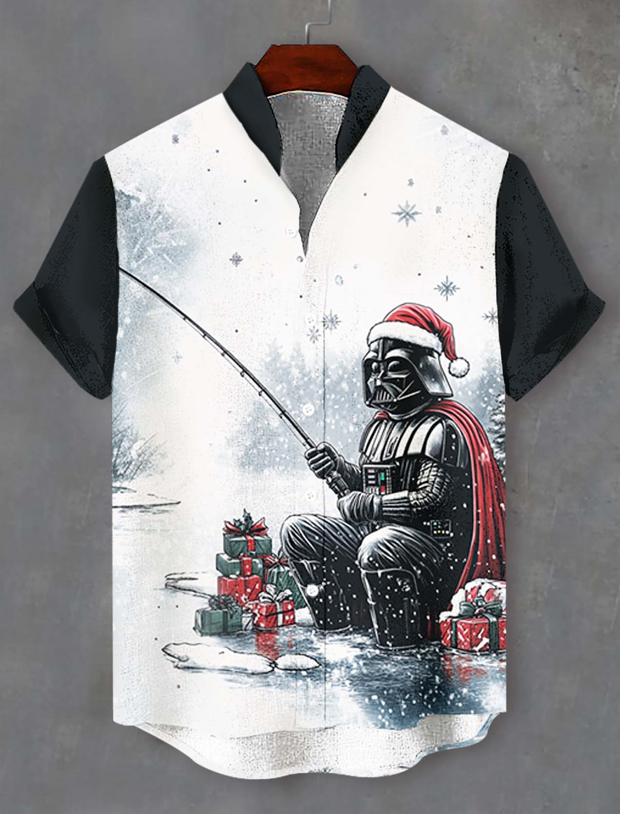 Men's Classic Movie Christmas Graphic Short Sleeve Shirt